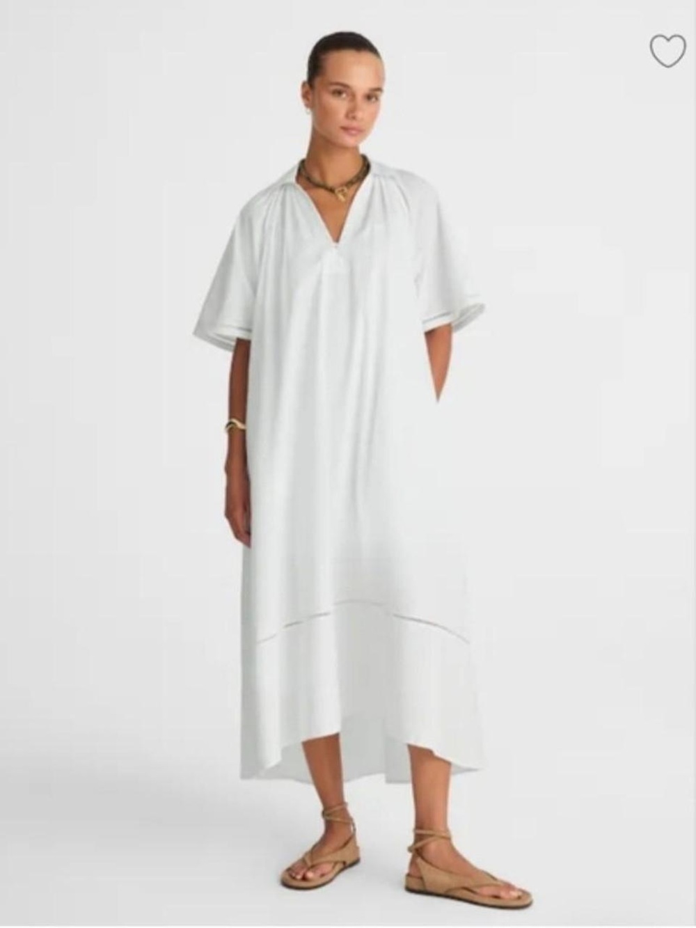 Madewell White Maxi Dress with Subtle V-Neck